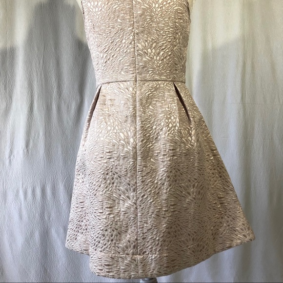 Frenchi Light Pink Metallic Fit & Flare Dress - Picture 6 of 8